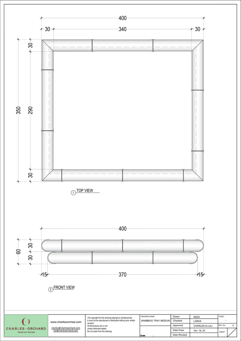 Natural Bamboo Tray Medium